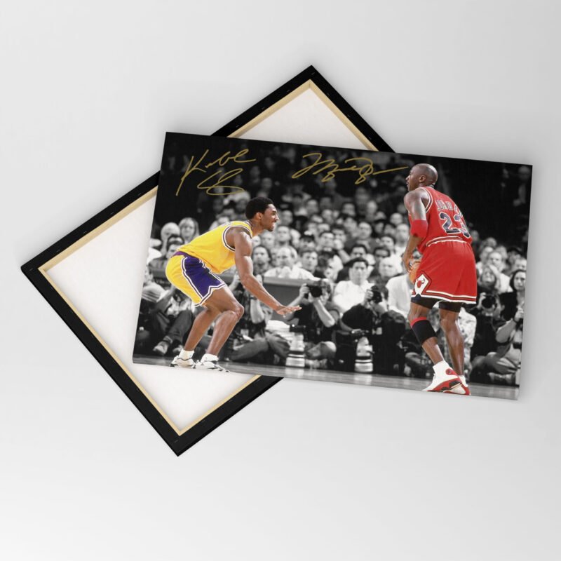 Kobe Bryant and Michael Jordan with Autograph Canvas Wall Art - Image 4