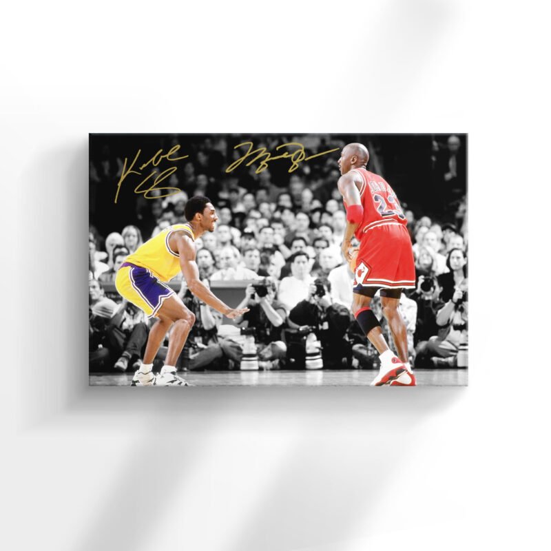 Kobe Bryant and Michael Jordan with Autograph Canvas Wall Art - Image 3