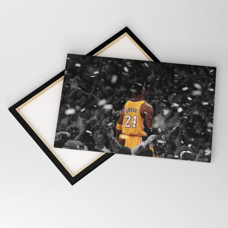 Kobe Bryant celebration Black & White Canvas Wall Art - Image 4