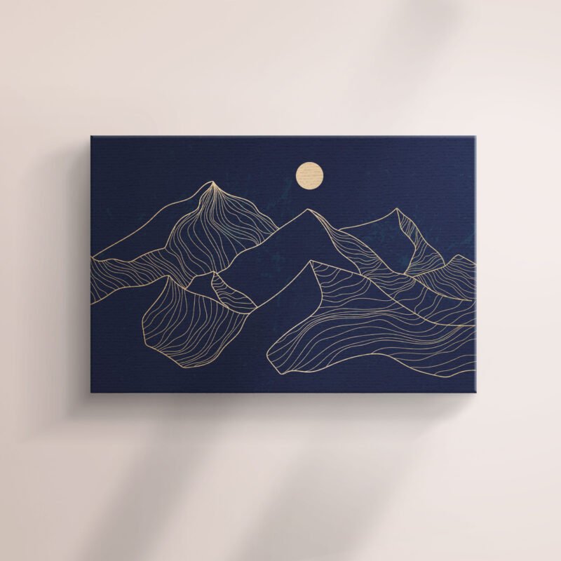 Abstract Mountain template with Geometric pattern Canvas Wall Art - Image 2