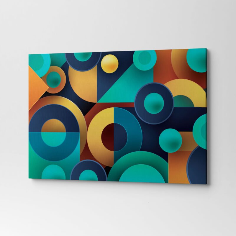 Gradient wallpaper with geometrical shapes Canvas Wall Art - Image 3