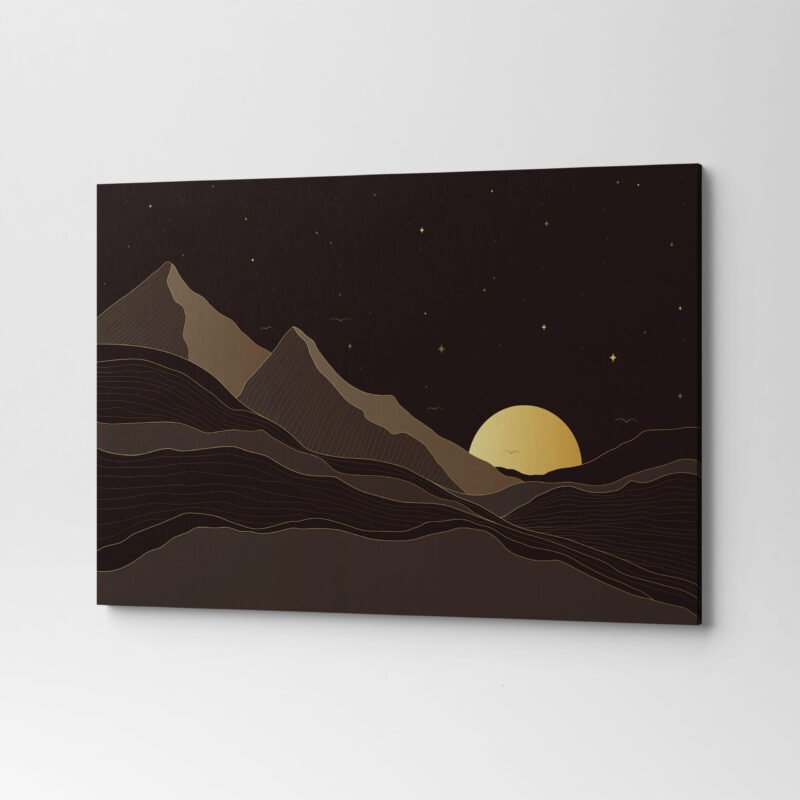 Gradient golden linear background Canvas Wall Art - Image 3
