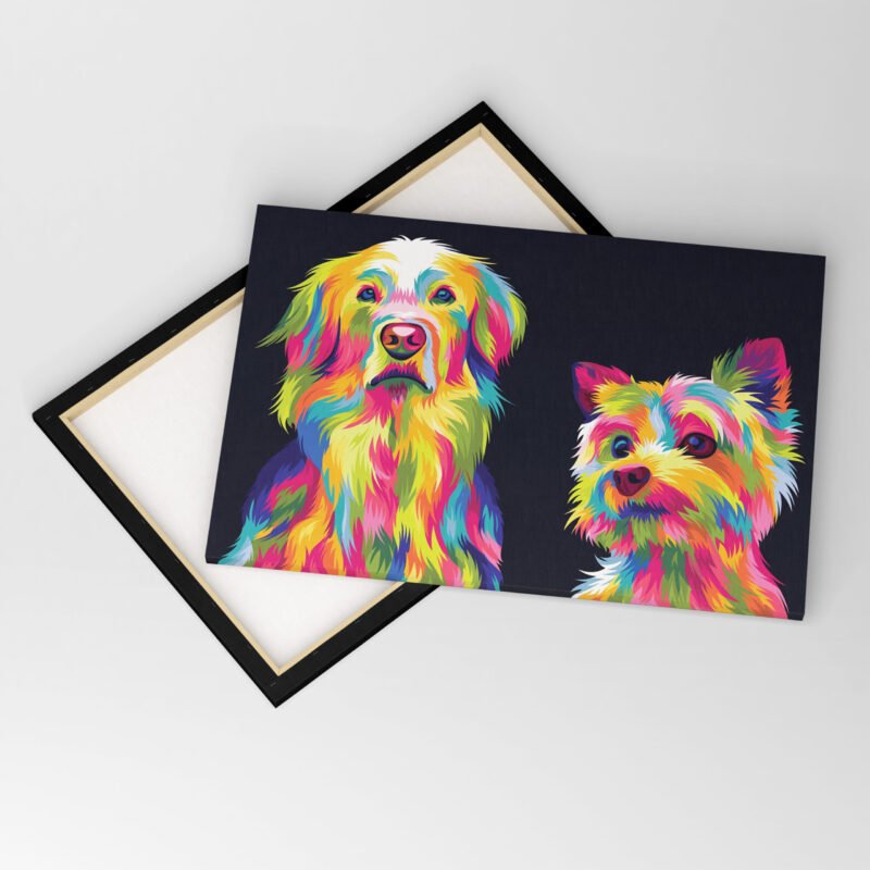 Vector Pop Art Pets illustrations Canvas Wall Art - Image 4