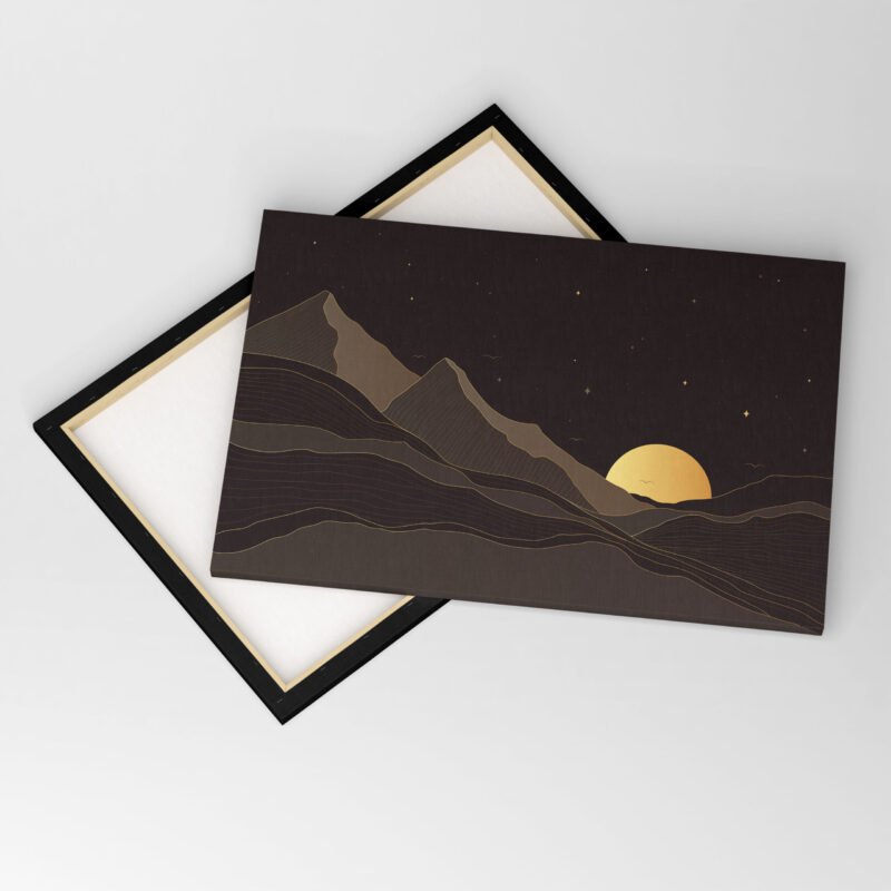 Gradient golden linear background Canvas Wall Art - Image 4