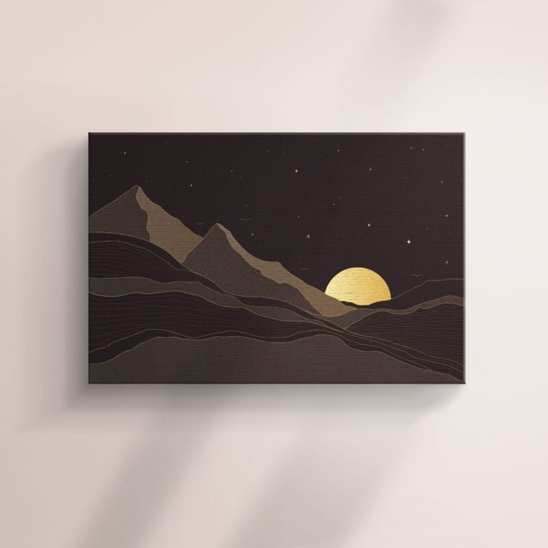 Gradient golden linear background Canvas Wall Art - Image 2