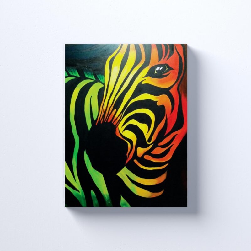 African Zebra Animal Canvas Wall Art - Image 2