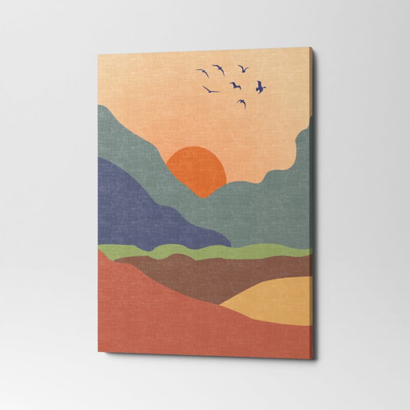 Abstract Mountain Aesthetic Background Canvas Wall Art - Image 3