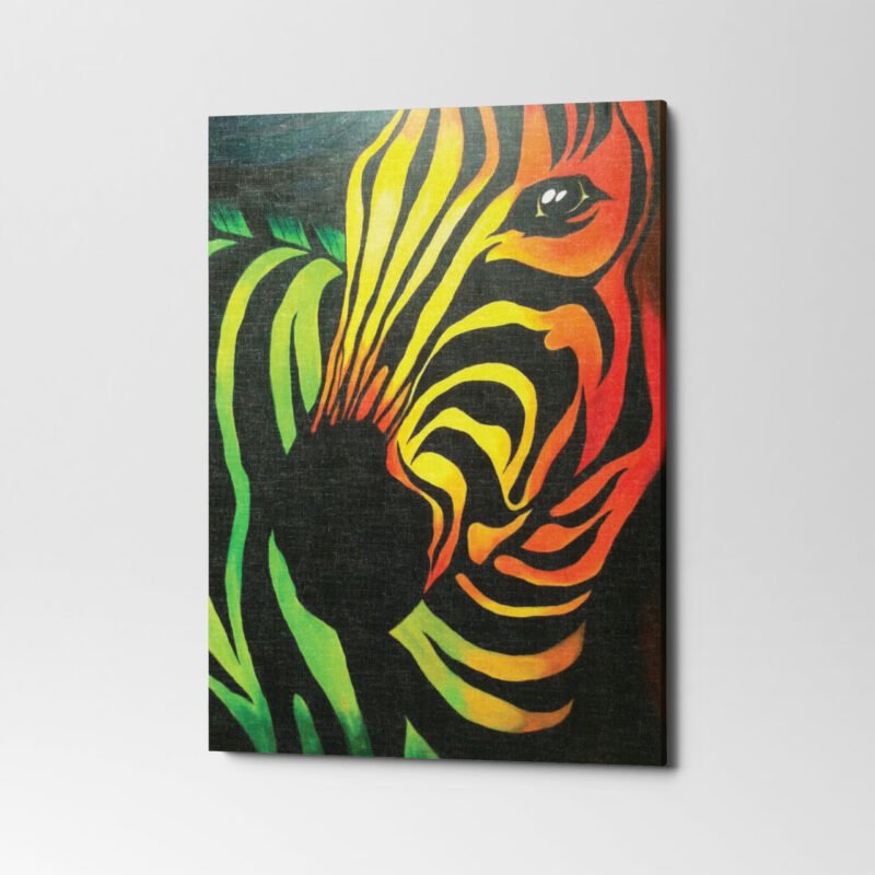 African Zebra Animal Canvas Wall Art - Image 3