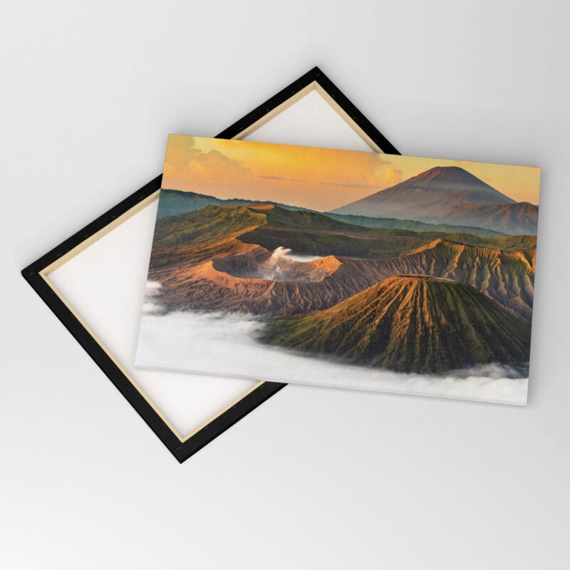 Volcano with Mist at Sunset Canvas Wall Art - Image 4