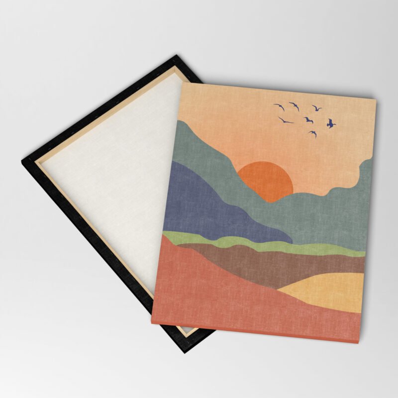 Abstract Mountain Aesthetic Background Canvas Wall Art - Image 4