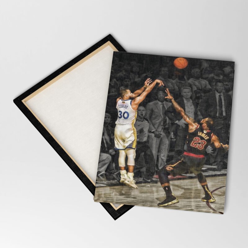 Lebron James Vs Stephen Curry Canvas Wall Art - Image 2