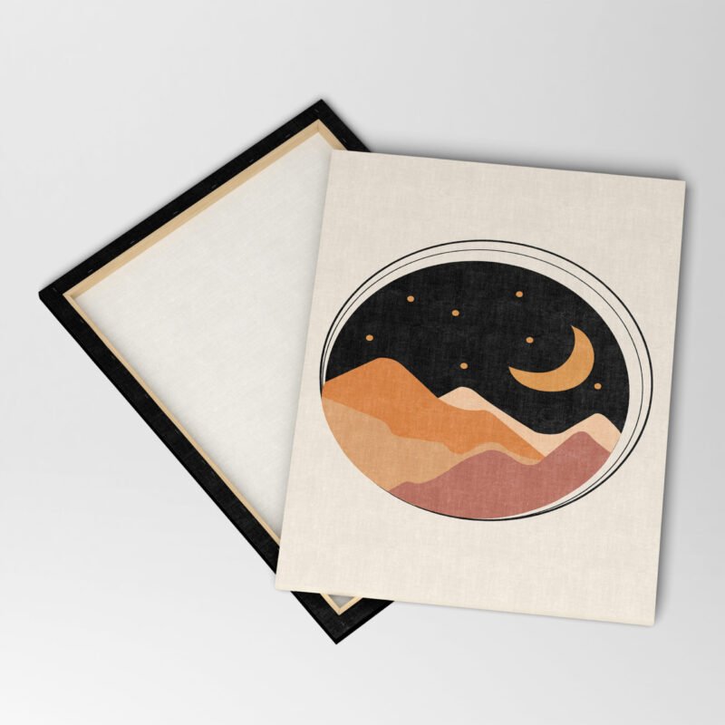 Night time nature scene Moon and Stars Canvas Wall Art - Image 4