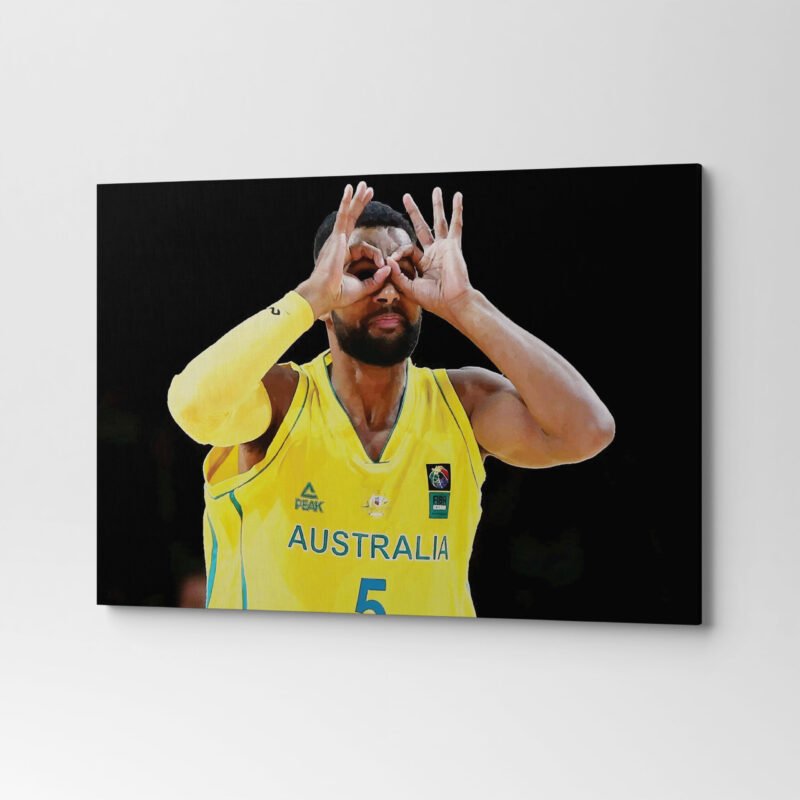Australian Basketball Star Patty Mills Canvas Wall Art - Image 3
