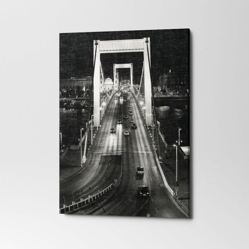 Elizabeth Bridge At Night In Budapest, Hungary Canvas Wall Art - Image 3