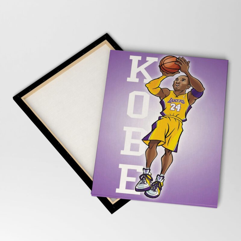 Kobe Bryant Purple Cartoon Canvas Wall Art - Image 4