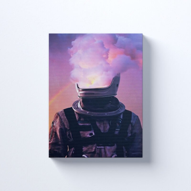 Astronaut and Smoke Helmet Canvas Wall Art - Image 2