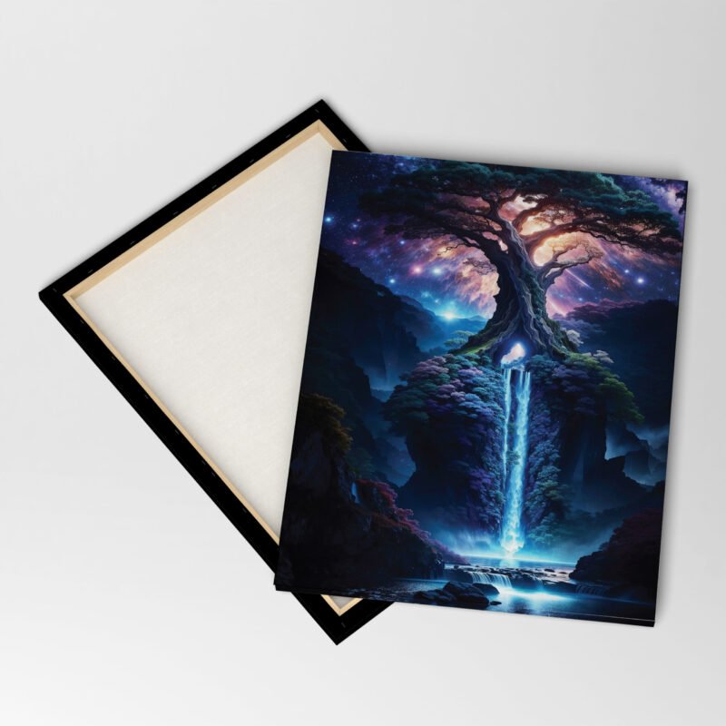 A Magical Tree of Life in Outer Space Canvas Wall Art - Image 4