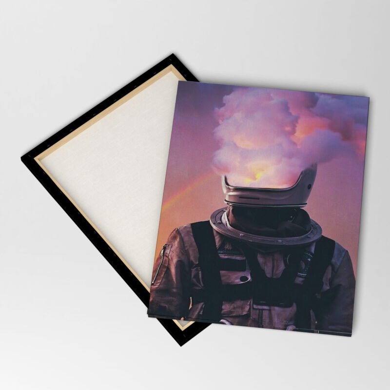 Astronaut and Smoke Helmet Canvas Wall Art - Image 4