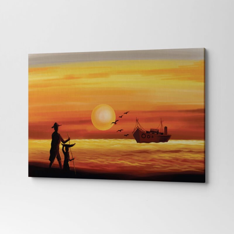 Elegant beautiful sunset evening scene Canvas Wall Art - Image 3