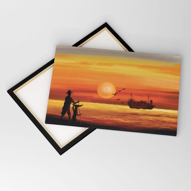 Elegant beautiful sunset evening scene Canvas Wall Art - Image 4