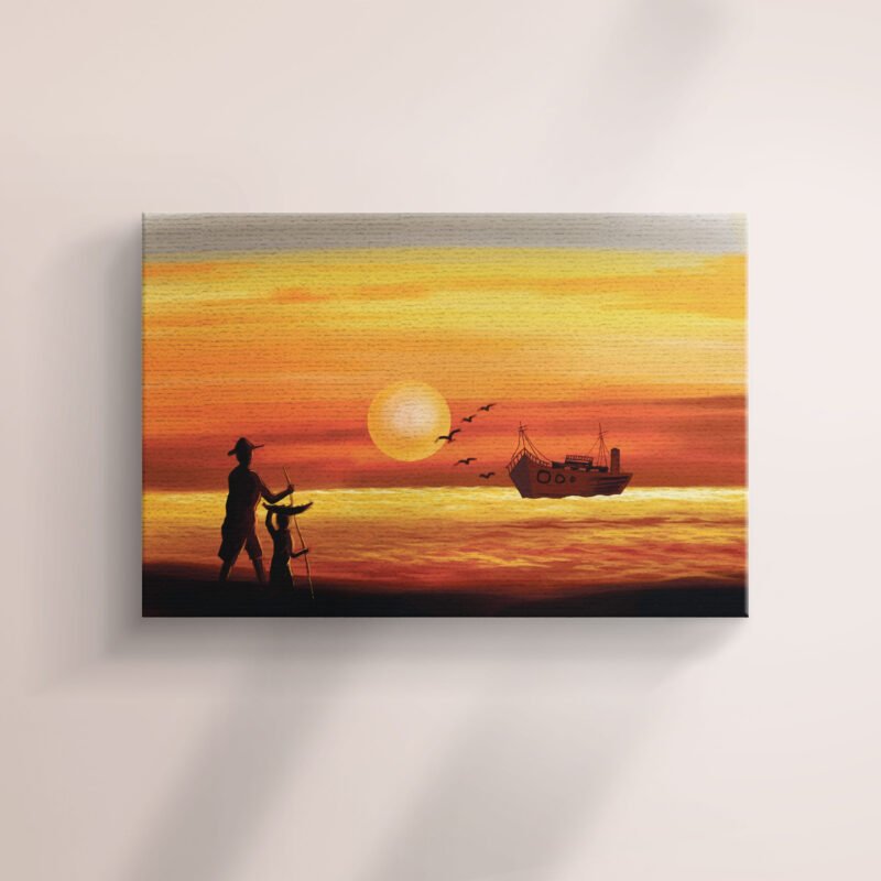 Elegant beautiful sunset evening scene Canvas Wall Art - Image 2