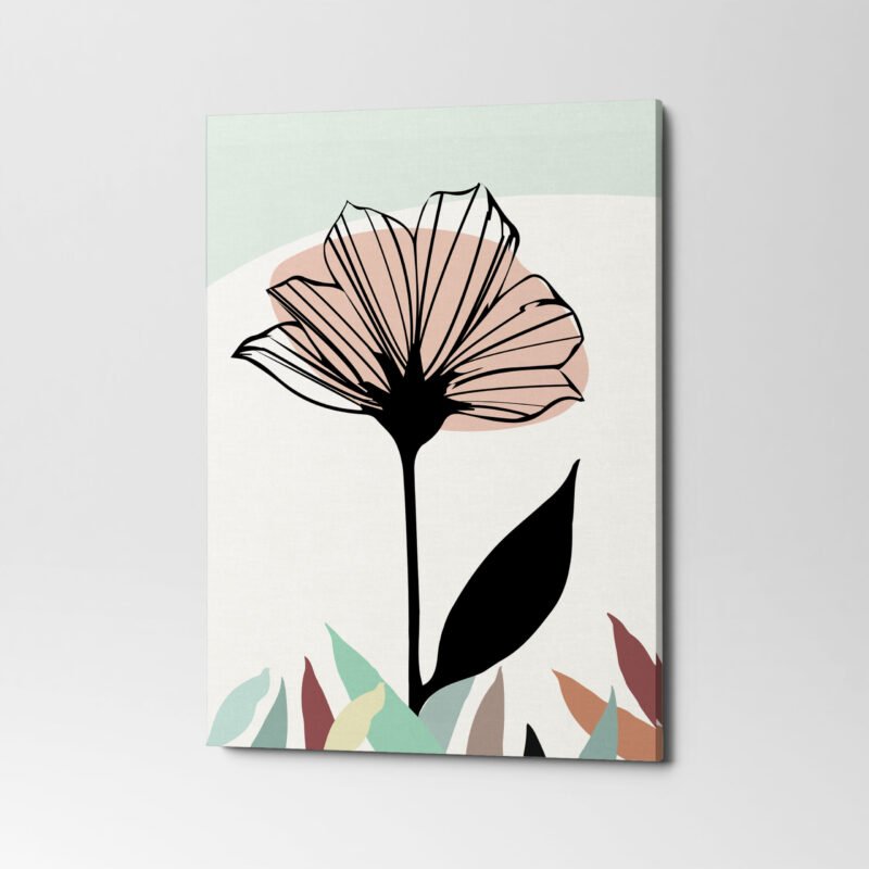 Abstract Shapes minimal Natural Line Art Canvas Wall Art - Image 3
