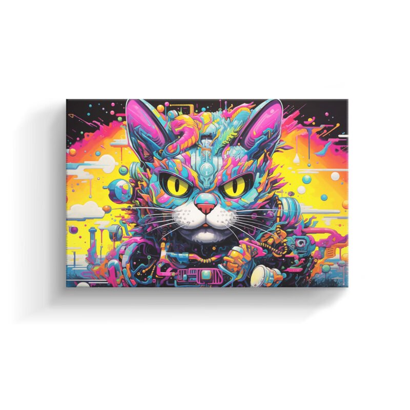 Space Animal Retrofuturistic Retrofuturism Canvas Wall Art - Image 2