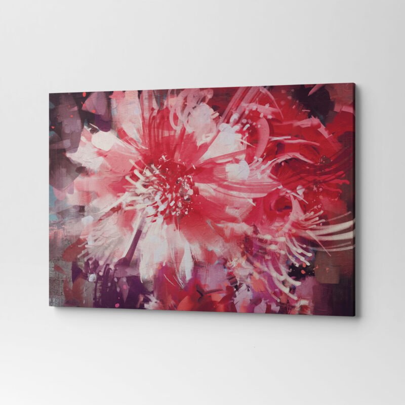 Beautiful Autumn Red Flowers Canvas Wall Art - Image 3