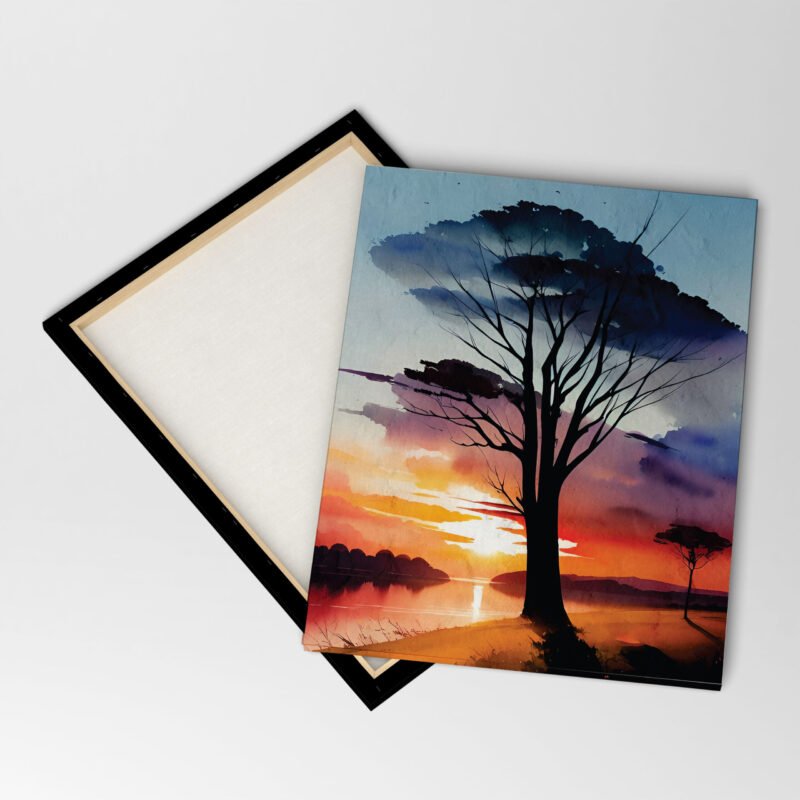 Sunset Painting Moody Impasto sun Colorful Canvas Wall Art - Image 4
