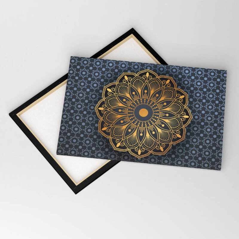 Luxury mandala background with Golden Pattern Canvas Wall Art - Image 4