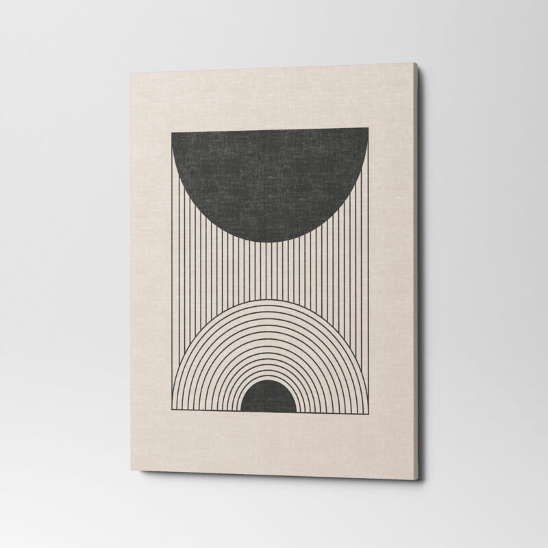 Abstract Black and White Minimal Canvas Wall Art - Image 3