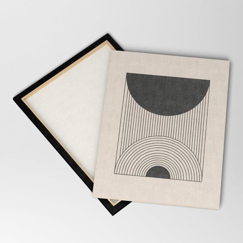 Abstract Black and White Minimal Canvas Wall Art - Image 4
