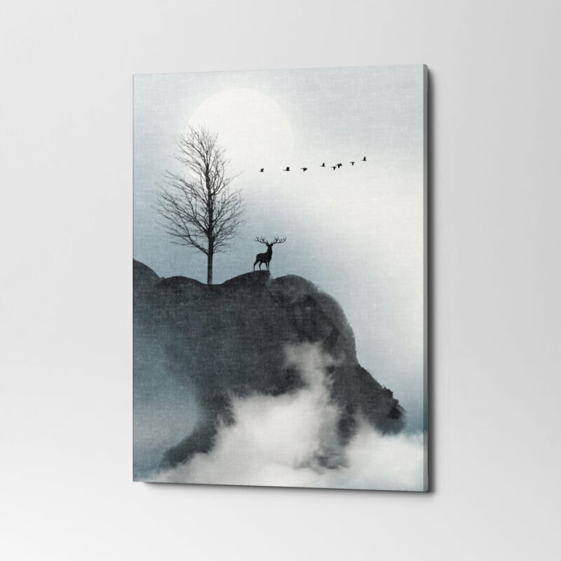Beautiful Nature art with Geometrical balance 3 Panel Canvas Wall Art - Image 2