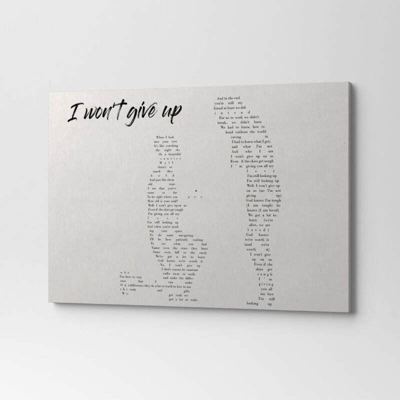 "I Won't Give Up" Quote Canvas Wall Art - Image 3