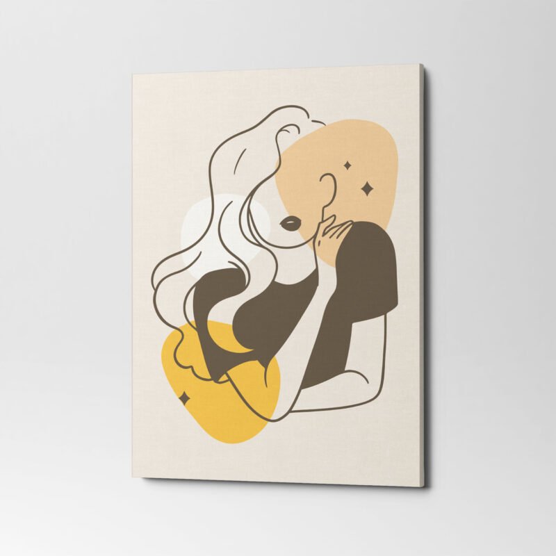 Women in elegant line art style 3 Panel Canvas Wall Art - Image 2