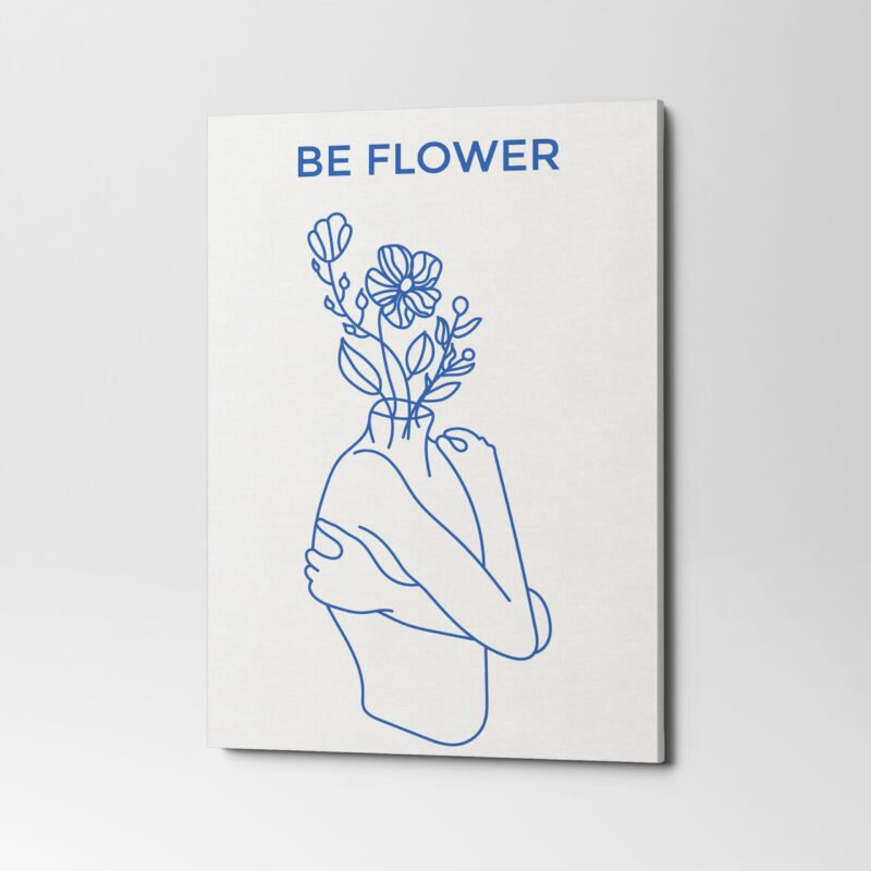 Be Flower, Love yourself and Be Beauty Line face 3 Panel Canvas Wall Art - Image 2