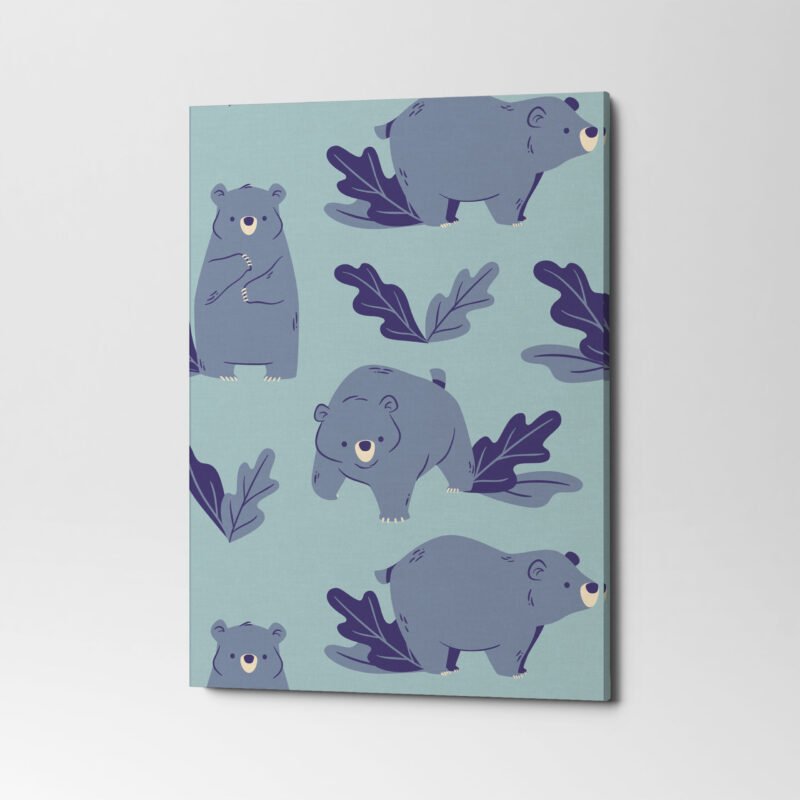 Hand drawn wild Animal 3 Panel Canvas Wall Art - Image 2