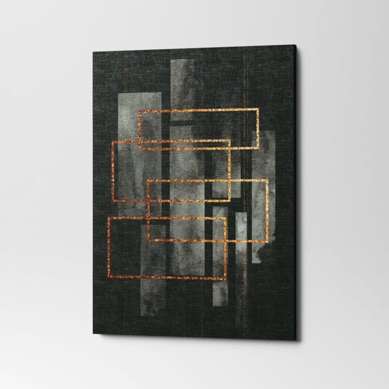 Minimal Gray Shade Shape 2 Panel Canvas Wall Art - Image 2