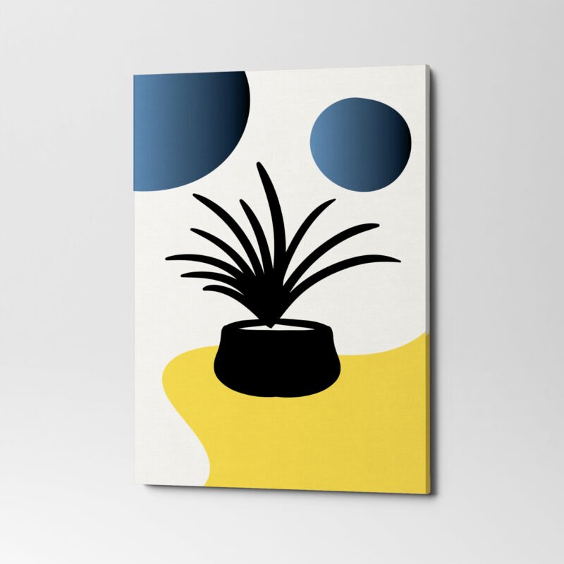 Hand drawn boho Flower pot 3 Panel Canvas Wall Art - Image 2