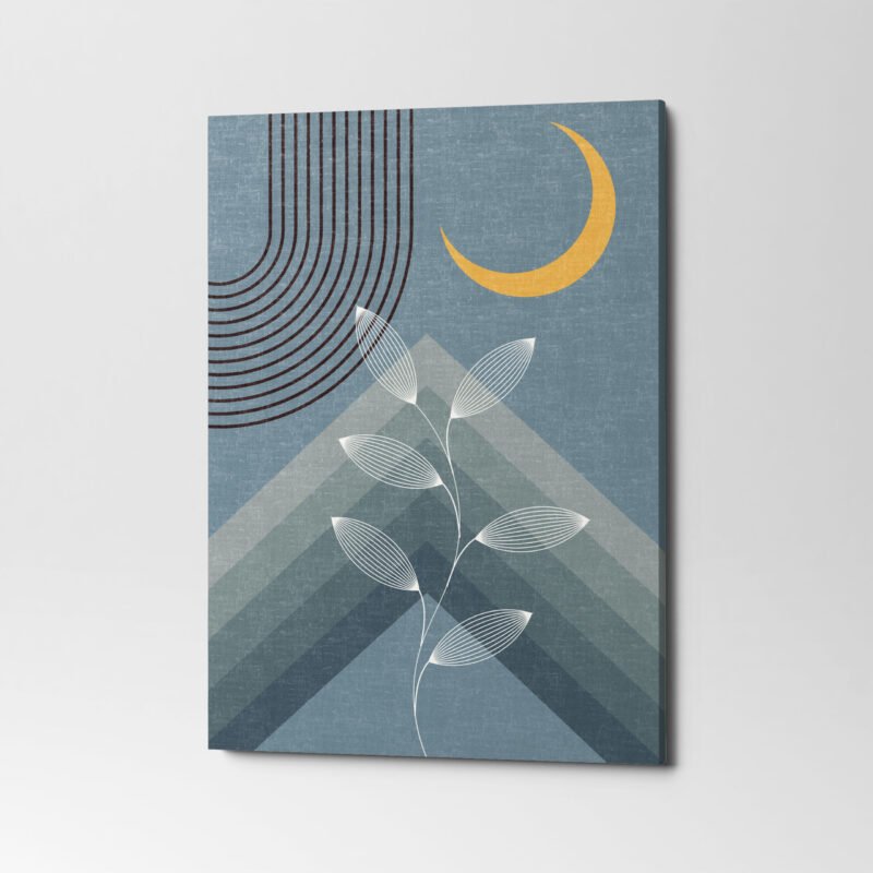 Abstract mid century sun and moon 3 Panel Canvas Wall Art - Image 4