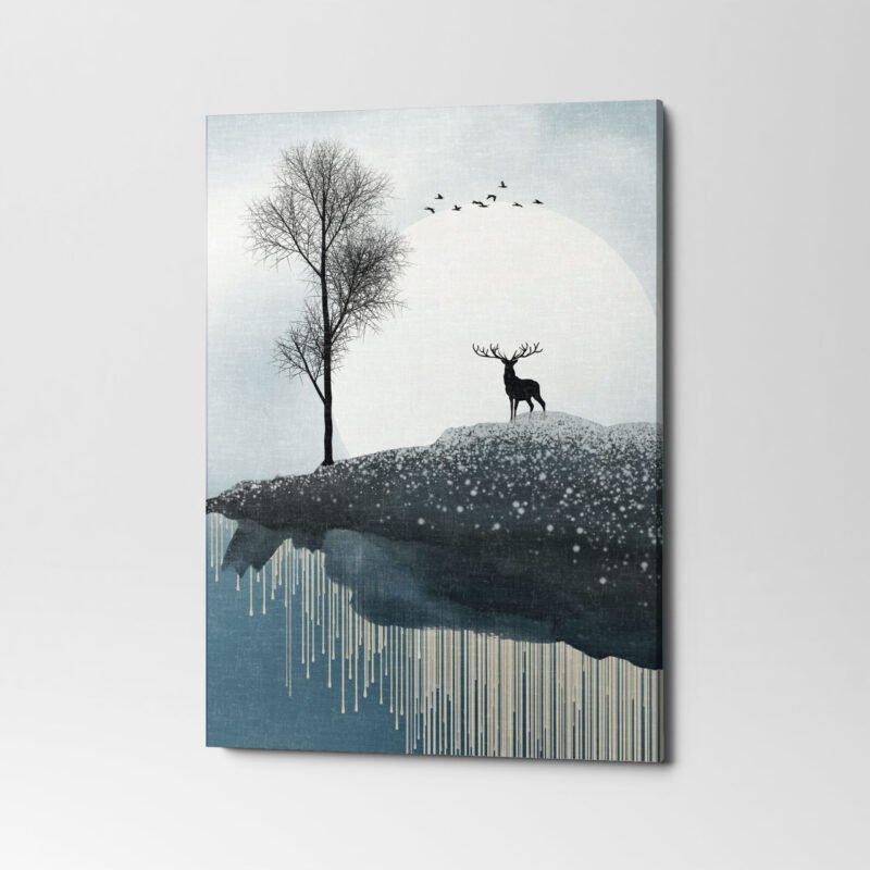 Beautiful Nature art with Geometrical balance 3 Panel Canvas Wall Art - Image 4