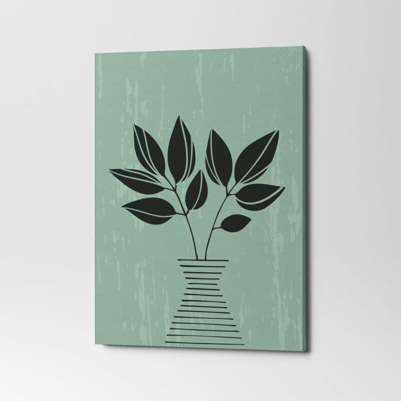 Plants in a vase 2 Panel Canvas Wall Art - Image 2