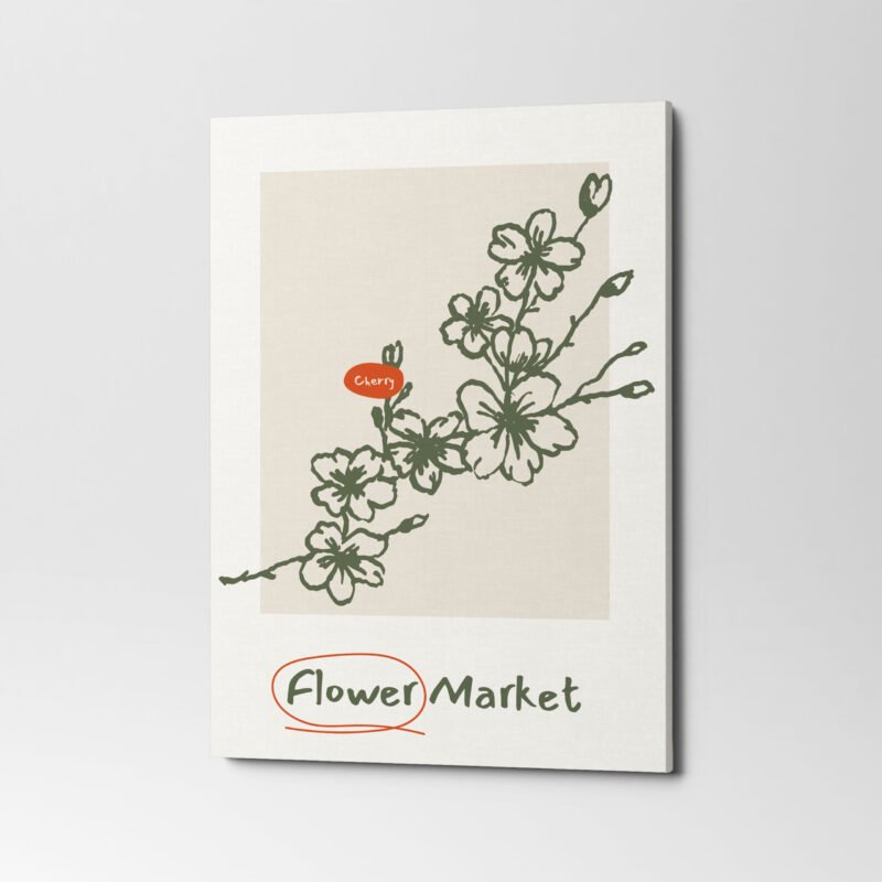 Bohemian collection of botanical illustrations 3 Panel Canvas Wall Art - Image 2