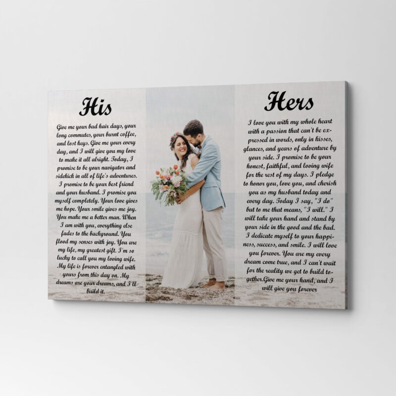 "His and Her Vows" Custom Canvas Wall Art - Image 3