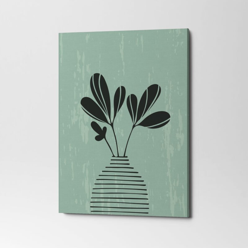 Plants in a vase 2 Panel Canvas Wall Art - Image 3