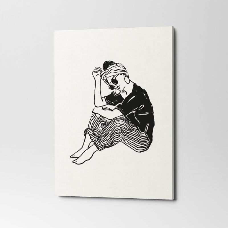 Minimal bohemian travel illustration 3 Panel Canvas Wall Art - Image 2
