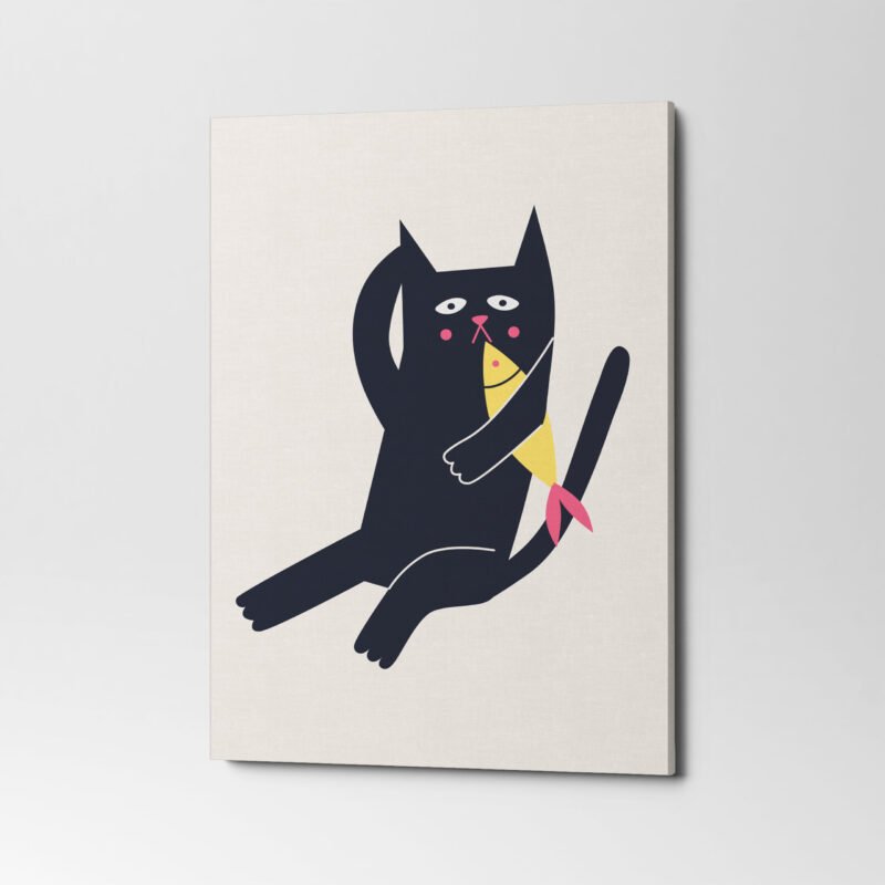 Greeting Poster for valentines day lovely cats 3 Panel Canvas Wall Art - Image 2