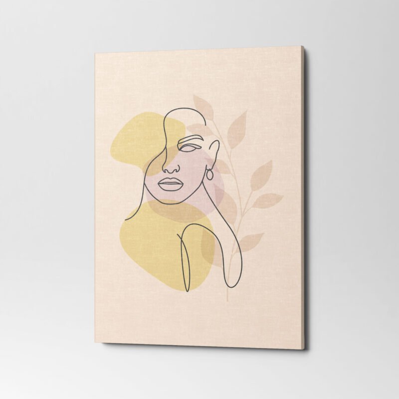 Abstract Beauty Line Drawing Woman Face 3 Panel Canvas Wall Art - Image 4