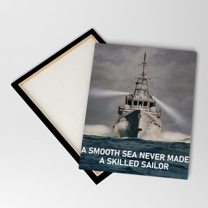 "A Smooth Sea never made skilled Sailor" Motivational Canvas Wall Art - Image 4