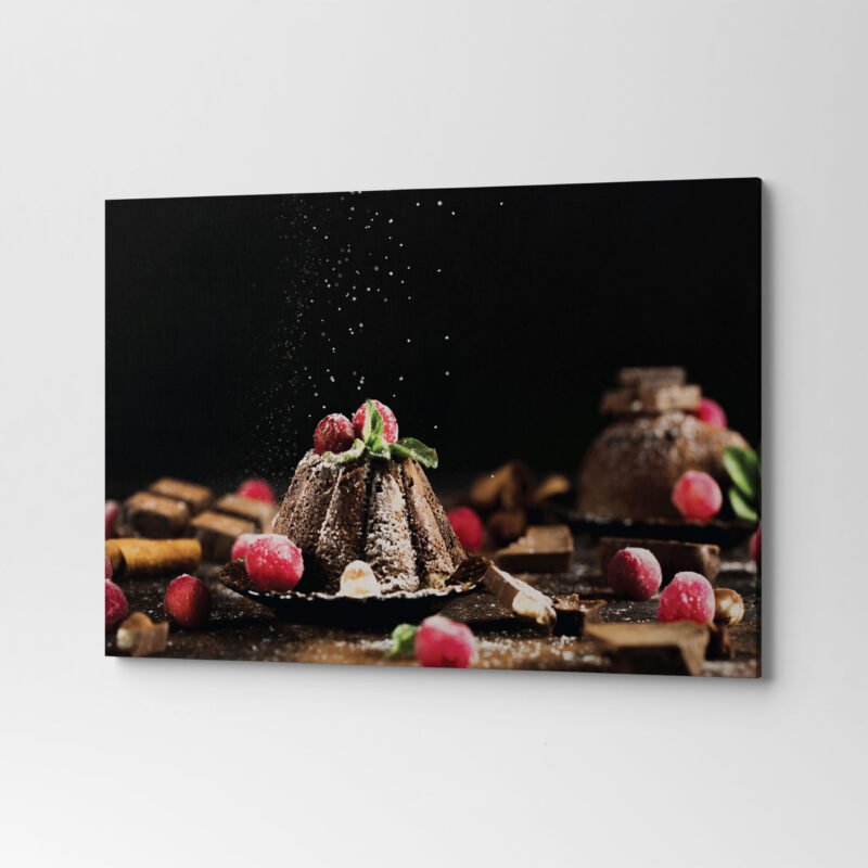 Front view of delicious chocolate cake Canvas Wall Art - Image 3